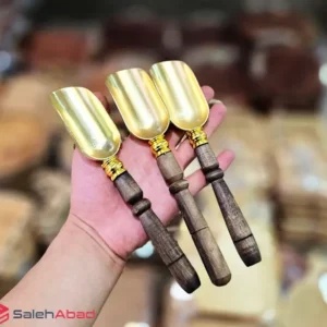 فروش عمده قاشق آجیل دسته چوبی مدل سرتاس