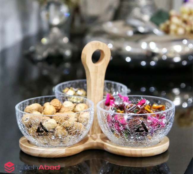 فروش عمده اردو خوری شیشه آبگز دسته دار