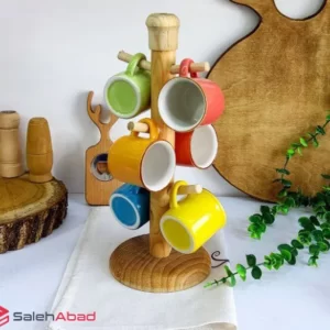 فروش عمده استند فنجان چوبی مدل درختی
