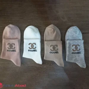 فروش عمده جوراب زنانه نیم ساق طرح CHANEL
