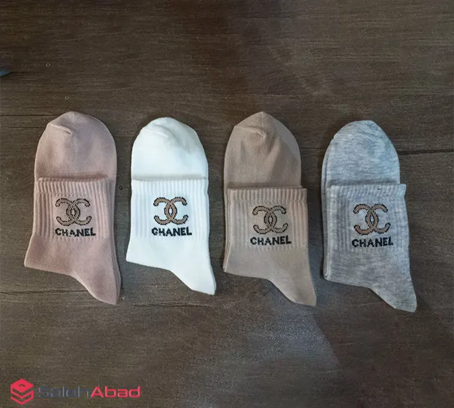 فروش عمده جوراب زنانه نیم ساق طرح CHANEL