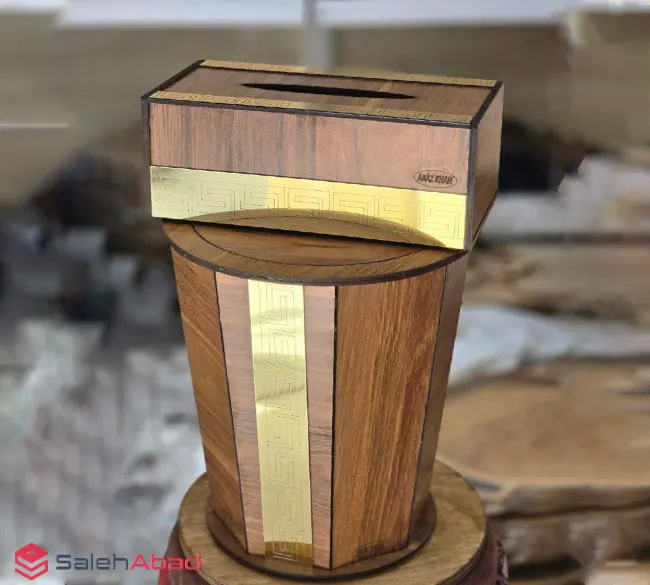 فروش عمده سطل و جا دستمال چوبی ورساچه