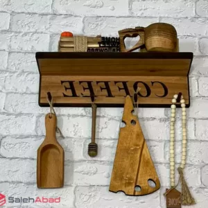 فروش عمده شلف دیواری آویزدار چوبی COFFEE