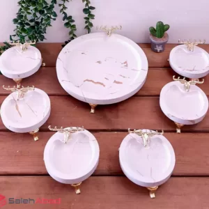 فروش عمده هفت سین چوبی گرد ماربل طرح گوزن