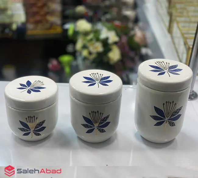 فروش عمده پاسماوری سرامیکی گلدار 3 تکه