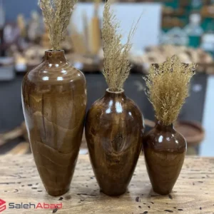فروش عمده گلدان خمره ای چوبی 3 تایی