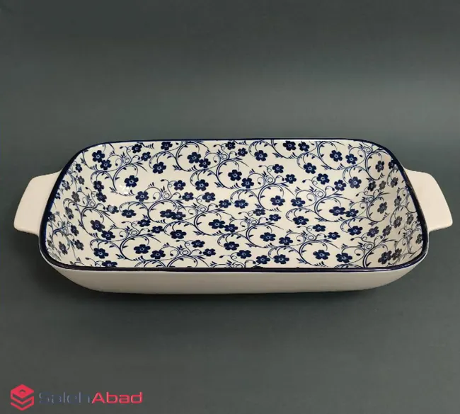 فروش عمده تابه مرغ خوری مستطیلی گلدار