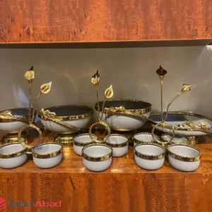 فروش عمده ست پذیرایی فلزی گل شیپوری