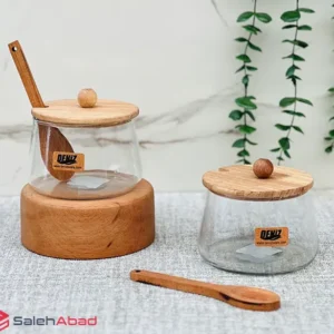 فروش عمده شکردان شیشه ای درب چوبی دنیز