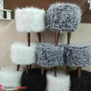 فروش عمده صندلی پاف گرد سه پایه خزدار