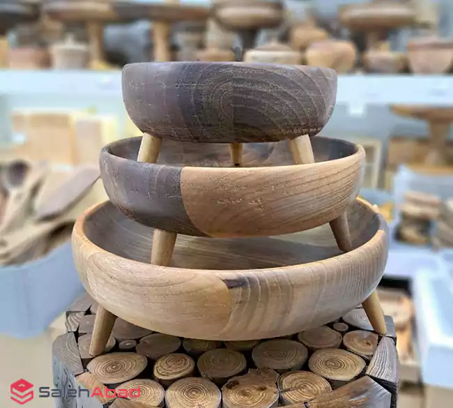 فروش عمده ظروف پذیرایی چوبی پایه دار