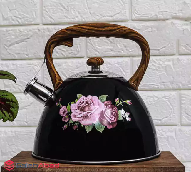 فروش عمده کتری سوتی کف چدن دسته چوبی