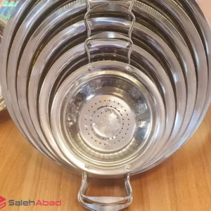 فروش عمده ست آبکش استیل دسته دار 6 تایی
