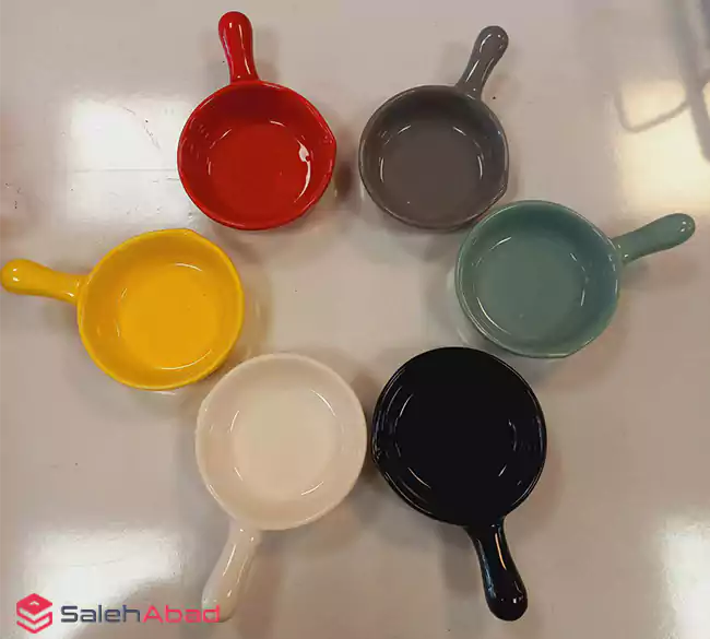 فروش عمده سس خوری سرامیکی دسته دار رنگی