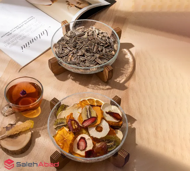 فروش عمده ظرف پذیرایی آبگز پایه چوبی