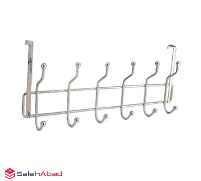 فروش عمده آویز لباس پشت دری استیل 6 شاخه