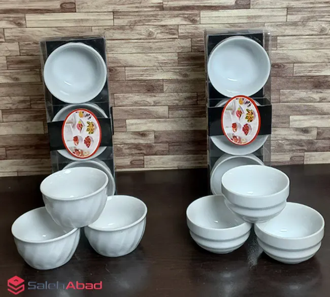 فروش عمده پیاله سرامیکی سفید 3 تایی
