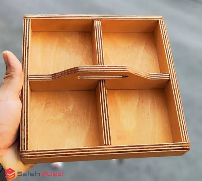 فروش عمده اردو خوری چوبی 4 خانه دسته دار
