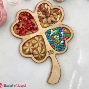 فروش عمده اردو خوری چوبی طرح شبدر 4 خانه