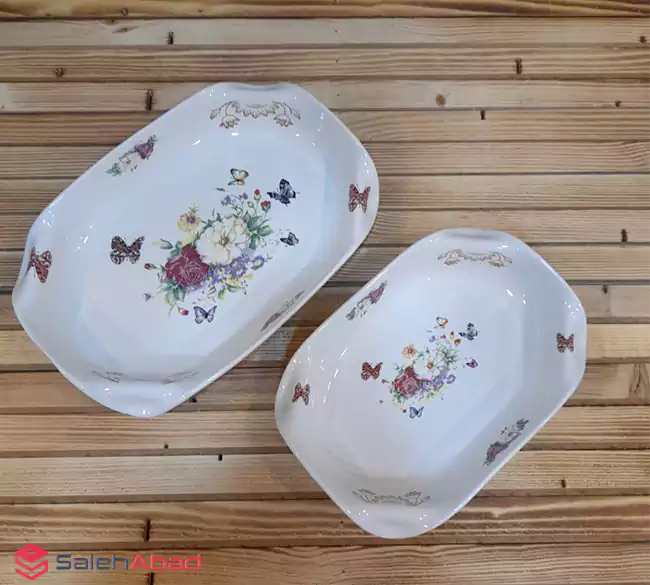 فروش عمده تابه سرامیکی جفتی گلدار