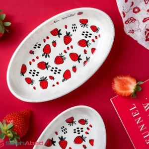 فروش عمده دیس بیضی طرح توت فرنگی