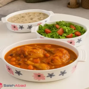 فروش عمده تابه سرامیکی بیضی گلدار