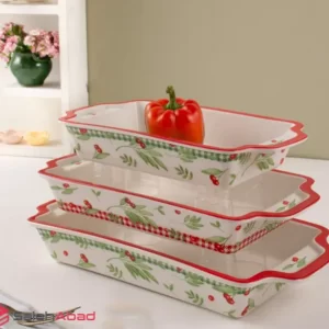 فروش عمده ست تابه چینی مستطیل Cherry