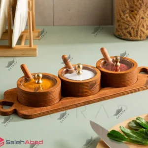 فروش عمده ست جا ادویه استند دار چوبی