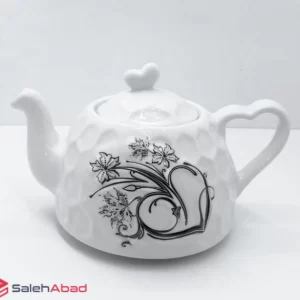 فروش عمده قوری چینی گلدار دسته قلبی