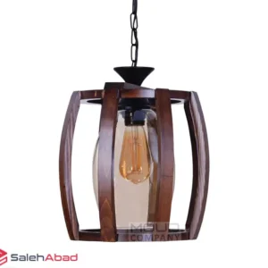 فروش عمده لوستر چوبی مدل تک شعله