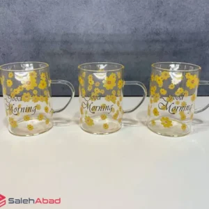 فروش عمده ماگ پیرکس گلدار good morning