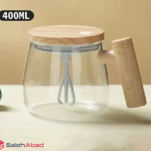 فروش عمده ماگ پیرکس همزن دار درب چوبی