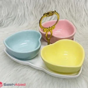 فروش عمده اردو خوری 3 تایی قلب استند دار