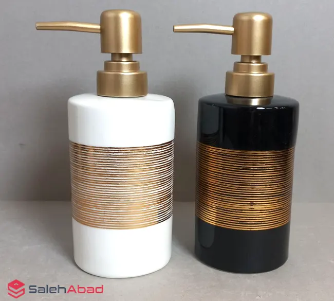فروش عمده جا مایع سرامیکی طرح شیاردار طلایی