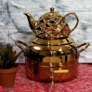 فروش عمده کتری قوری استیل کف چدن طلایی