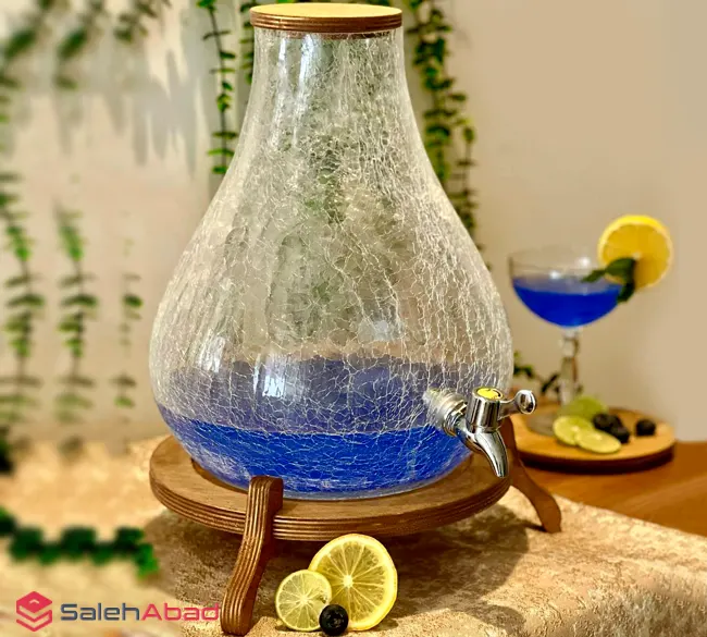 فروش عمده کلمن شربت شیشه آبگز طرح گلابی