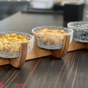 فروش عمده اردو خوری شیشه ترک زیره چوبی