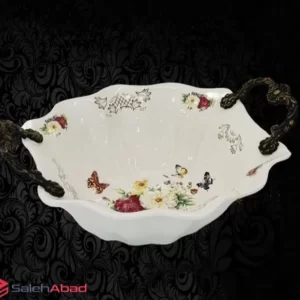 فروش عمده کاسه سرامیکی گلسرخی دسته دار