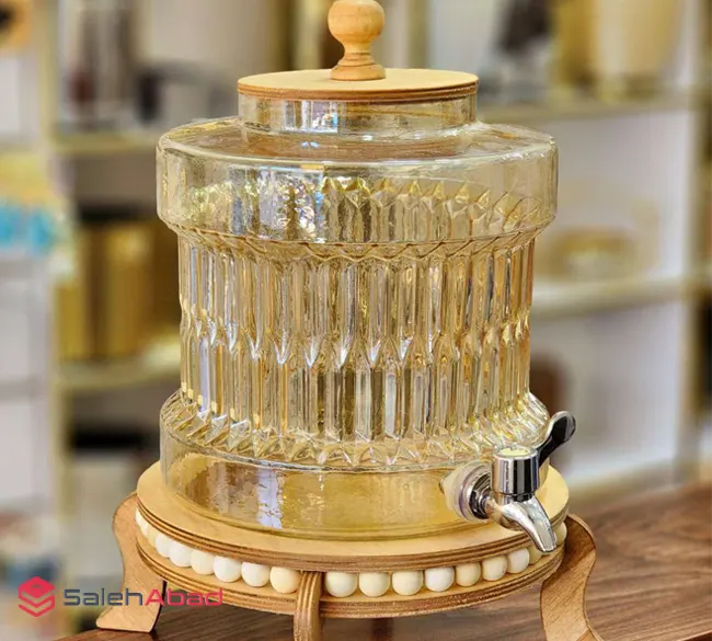 فروش عمده کلمن بلور پایه چوبی مهره دار