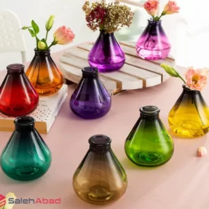 فروش عمده گلدان رنگی شیشه ای خمره ای