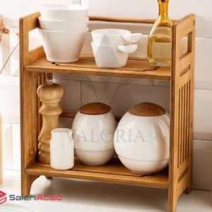 فروش عمده استند چوبی جا ادویه دو طبقه