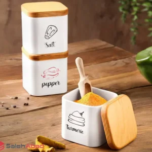 فروش عمده جا ادویه درب چوبی مکعبی