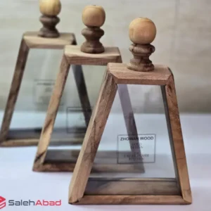 فروش عمده جا حبوباتی چوبی شیشه ای مثلثی