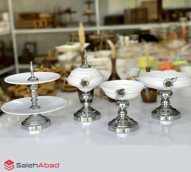 فروش عمده سرویس پذیرایی 4 تکه پایه فلزی
