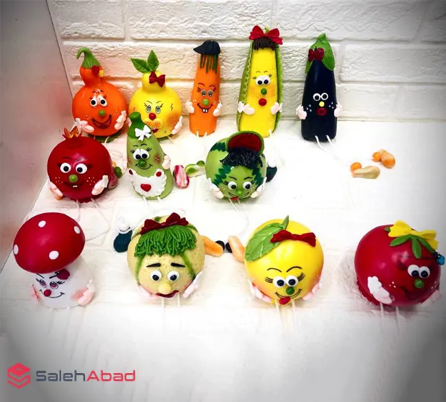 فروش عمده مجسمه خمیر چینی میوه عروسکی