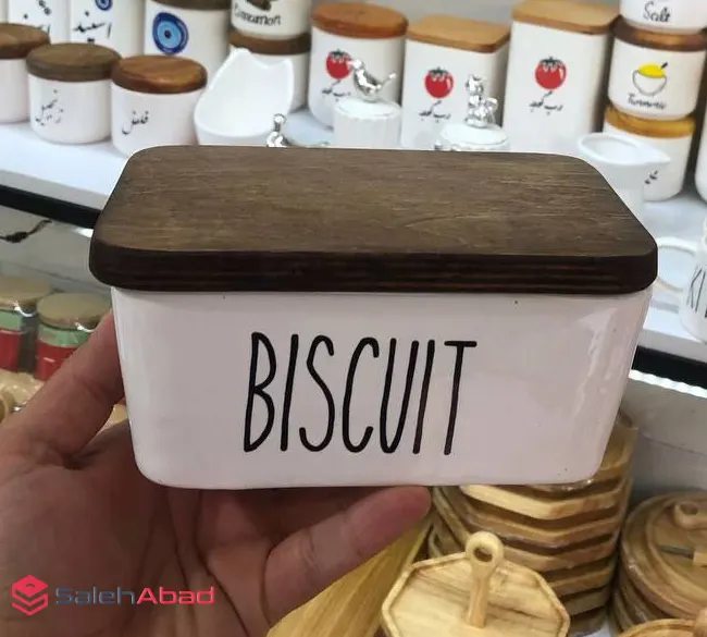 فروش عمده کوکی سرامیکی مستطیل درب چوبی