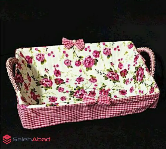 فروش عمده سبد نان و سبزی مستطیل گلدار
