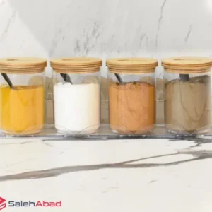 فروش عمده ست جا ادویه درب چوبی 4 عددی