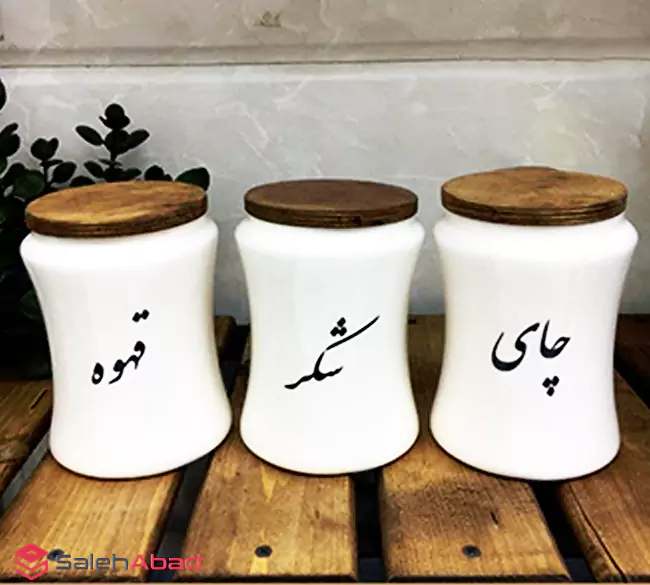 فروش عمده بانکه سرامیکی کمر باریک طرح تکست