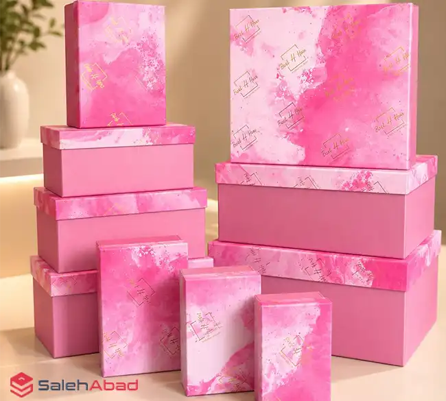 فروش عمده جعبه کادو مستطیل آبرنگی 10 سایز